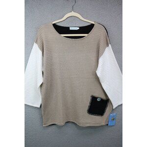 Lulu B. 3/4 Sleeve Ribbed Tunic-Oversized-Size Large-New w/Tags